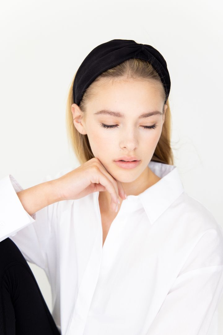 Black Silk Headband for minimal style and comfort
