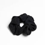 Elegant Black Silk Scrunchie Hair Accessory 