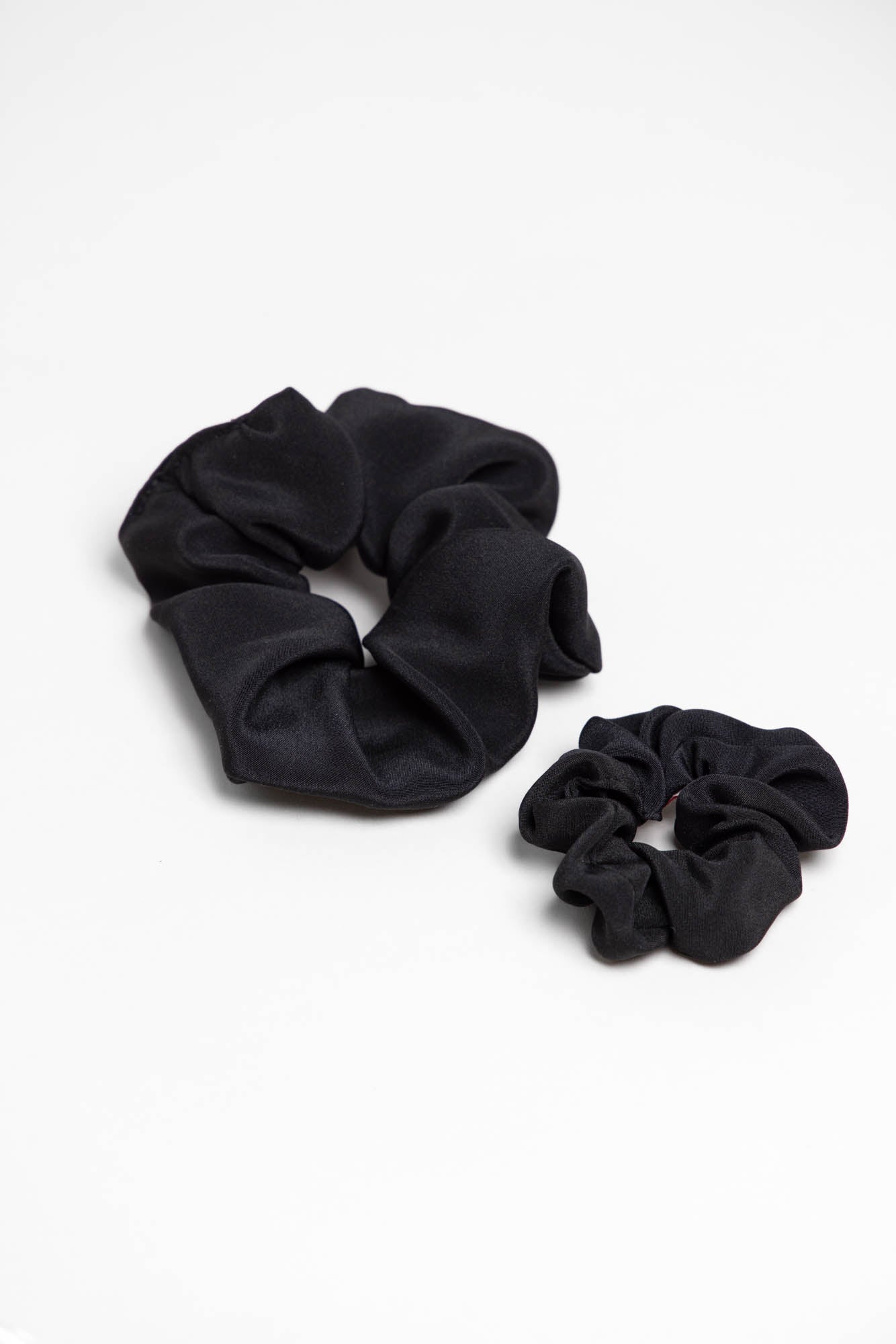 Elegant Black Silk Scrunchie Hair Accessory 