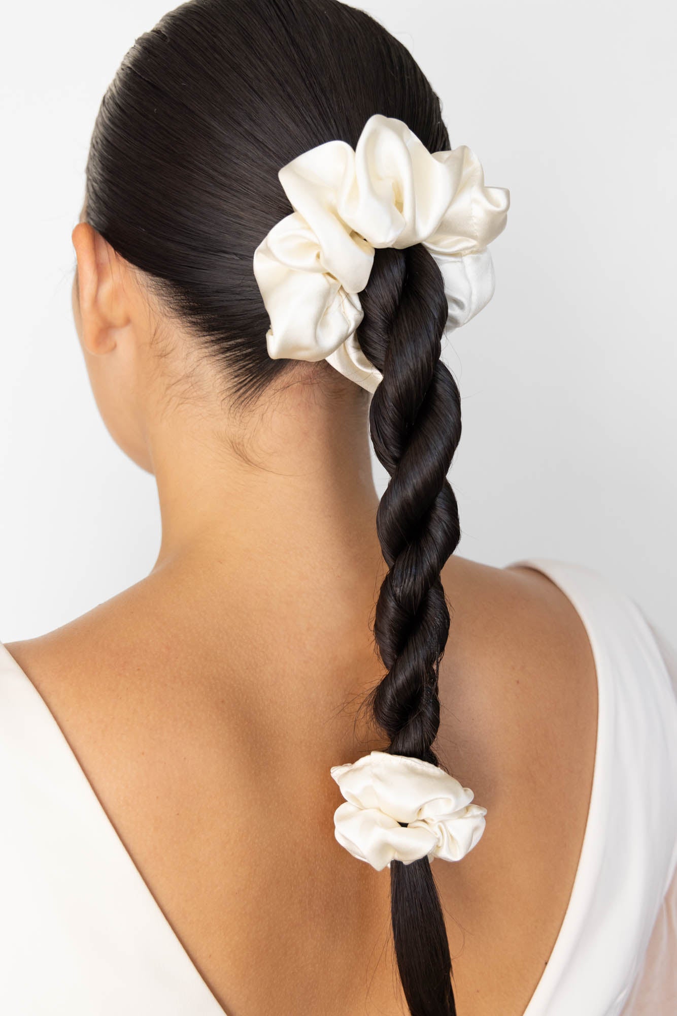 Elegant Bridal Silk Scrunchie Hair Accessory Made in NYC