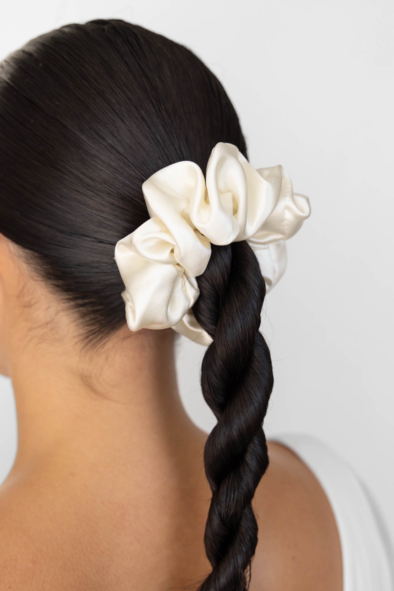 Elegant Bridal Silk Scrunchie Hair Accessory Made in NYC